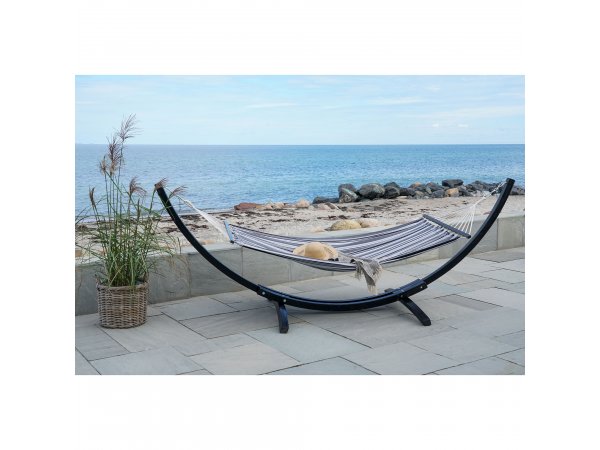 Zahradní houpací síť Tripoli, šedá/černá, 320×120×120 cm – House Nordic