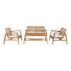 Sedací souprava na balkón a terasu Santander, teak, přírodní, 4dílný – House Nordic