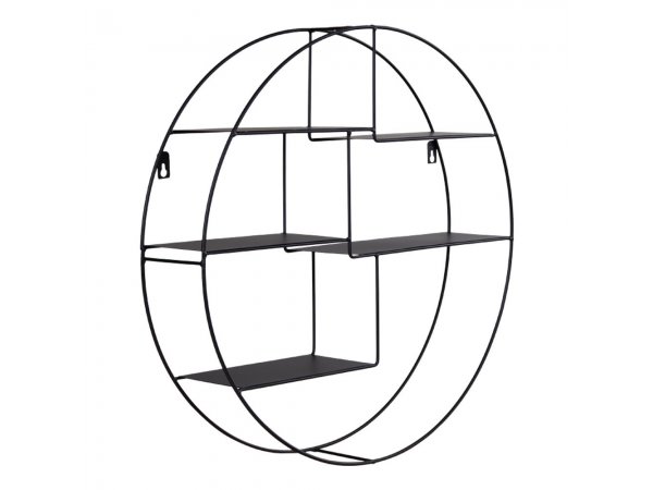 Genk nástěnná police, černá ocel, 47×47×10 cm – House Nordic