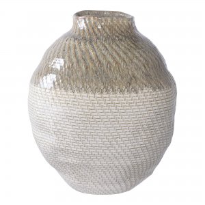 Váza keramická, bílo-zelená, ø26×30,5 cm – House Nordic
