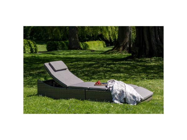 Zahradní lehátko Savona, Kubu šedé, 200×60×80 cm – House Nordic