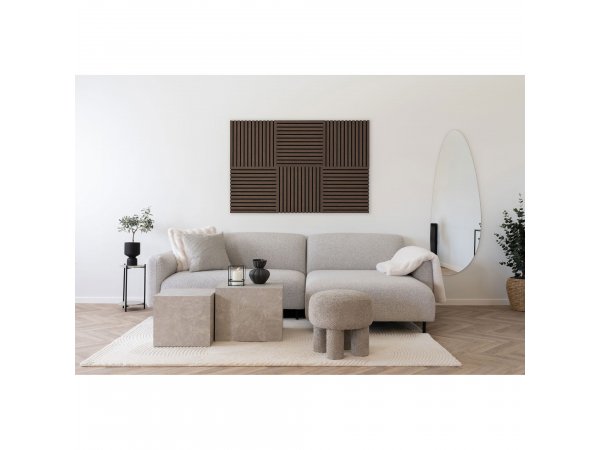 2 kusy Akustický panel, dřevěná dýha, ořech, 52×52×2,2 cm – House Nordic