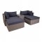 Zahradní lounge set Rossi, Kubu šedý polyratan, 190×158×65 cm – House Nordic