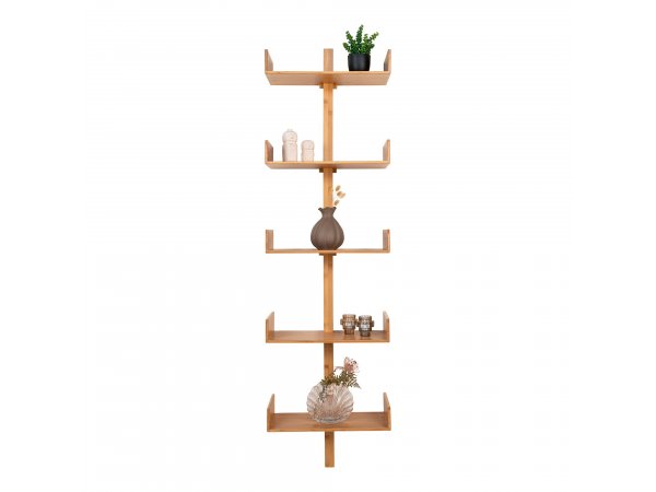 Villa nástěnná police, bambus, přírodní, 50×25×180 cm – House Nordic