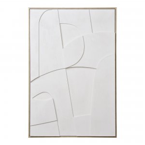 Obraz Madeline Relief No.1, bílý, 60×90 cm – House Nordic