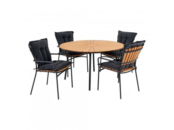 Zahradní set Cleveland, přírodní teak, pro 4 osoby – House Nordic