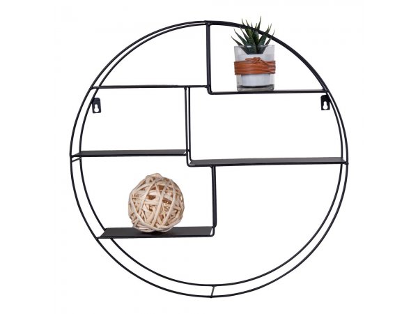 Genk nástěnná police, černá ocel, 47×47×10 cm – House Nordic