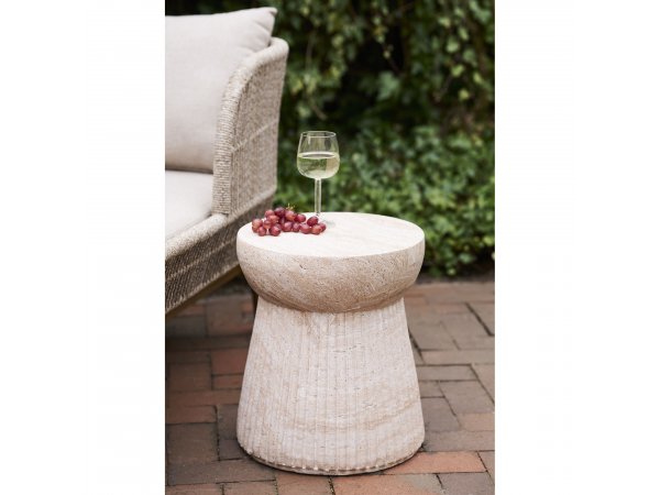 Odkládací stolek Bonn, přírodní fiberclay, Ø37×43 cm – House Nordic