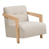 Lounge křeslo Caracas, béžové, dubové, 88×72×72 cm – House Nordic