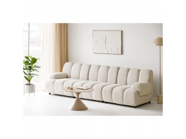 Pohovka TAZA, 3,5místná, látka, písková, 275×95×77 cm – House Nordic