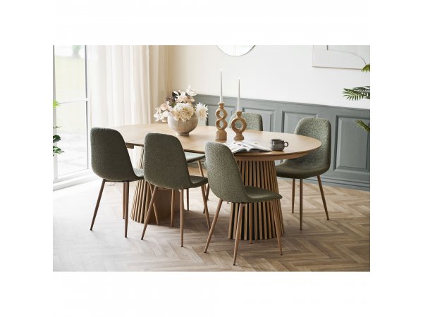 Osaka a Stockholm jídelní sestava, dub / tmavě zelená, 120 × 120 × 75 cm – House Nordic