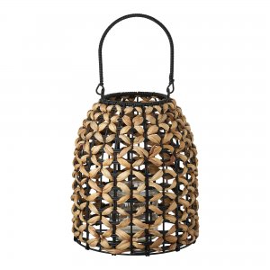 Lampa Pinto, polyrattan/vodní hyacint, přírodní/černá, 24×24×28,5 cm – House Nordic