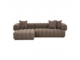 Pohovka Aurora Lounge, rohová levá, bouclé, hnědá, 293×104/160×68 cm – House Nordic