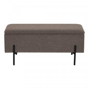 Watford taburet s úložným prostorem, bouclé, hnědý, 95 × 36,5 × 43 cm – House Nordic