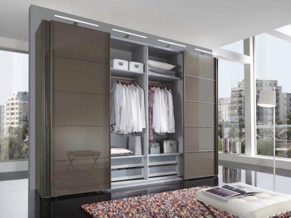 Šatní skříň se skleněnými dveřmi WESTSIDE dekor Havana