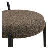 Barová židle Badalona Counter, hnědá bouclé, černé kovové nohy, 39×46×90 cm – House Nordic