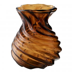 Váza, ručně foukané sklo, kouřově hnědá, Ø16×18,5 cm – House Nordic