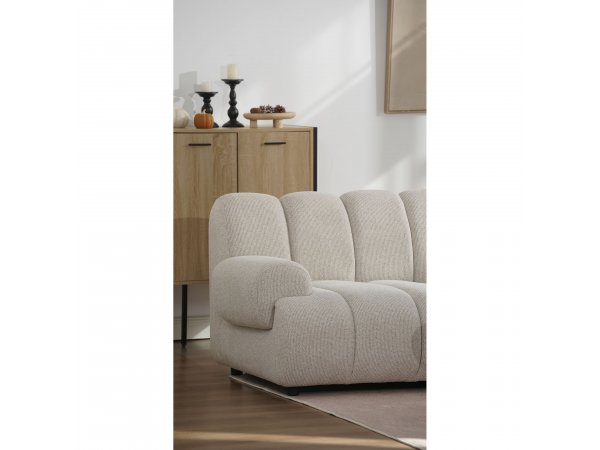 Pohovka TAZA, 3,5místná, látka, písková, 275×95×77 cm – House Nordic