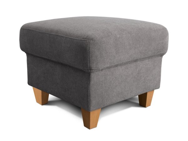 Šedé křeslo ušák FÜNEN v látce Paris grau