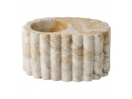 Svícen dekorativní, béžový 10,5×6 cm