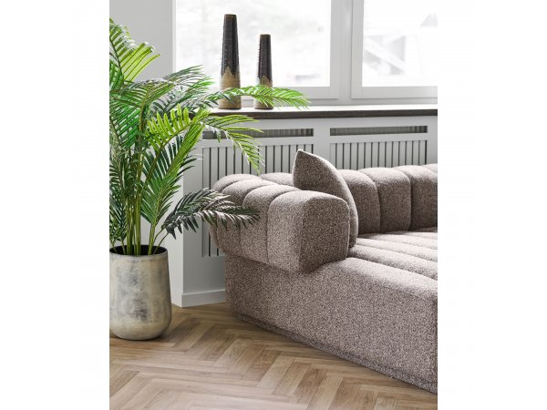 Pohovka Aurora Lounge, rohová levá, bouclé, hnědá, 293×104/160×68 cm – House Nordic