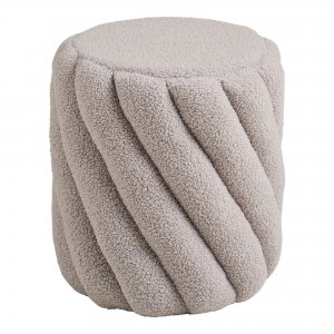 Sana taburet, žinylka (teddy), šedý, ø 38 cm × 40 cm – House Nordic
