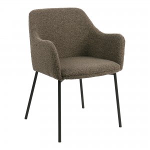 Jídelní židle Melilla, hnědá, černé kovové nohy, 57×56×79,5 cm – House Nordic