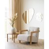 Lounge křeslo Caracas, béžové, dubové, 88×72×72 cm – House Nordic