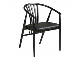 Jídelní židle Agustin, buk – černé PU sedadlo, 57×54×78 cm – House Nordic