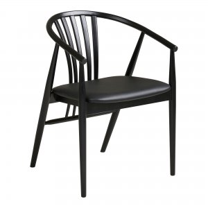 Jídelní židle Agustin, buk – černé PU sedadlo, 57×54×78 cm – House Nordic