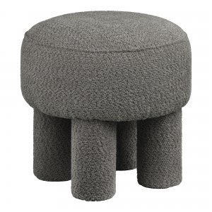 Canberra taburet, žinylka (chenille), antracitová, ø 43 cm × 43 cm – House Nordic