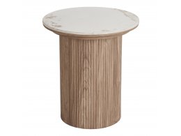 Athens odkládací stolek, bílá / tmavě hnědá, Ø45 × 50 cm – House Nordic