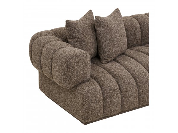 Pohovka Aurora Lounge, rohová pravá, bouclé, hnědá, 293×104/160×68 cm – House Nordic