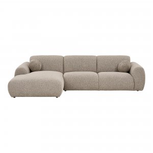 Rohová sedací souprava CLYDE, stone grey, 300×109–177×75 cm – House Nordic