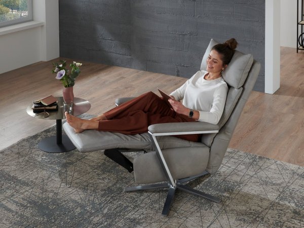 CONNECTION 3 LAZYLINE relaxační kožené polohovací křeslo, varianta 3