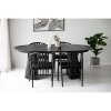 Jídelní set Osaka a Agustin, kulatý stůl + 4 židle, černý, Ø120 cm – House Nordic