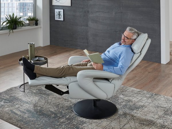 CONNECTION 4 BALANCE relaxační kožené polohovací křeslo, varianta 2