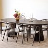 Jídelní set Osaka a Agustin, kulatý stůl + 6 židlí, kouřový dub/přírodní, Ø120 cm – House Nordic