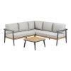 Rohový lounge set Comillas, pohovka + stolek, antracit/šedo-béžová – House Nordic