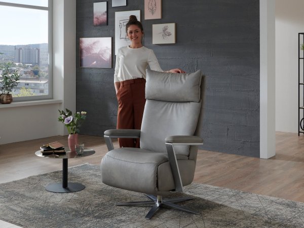 CONNECTION 3 LAZYLINE relaxační kožené polohovací křeslo, varianta 3