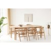 Jídelní set Bundaberg & Agustin, rozkládací stůl 57‑120×120×75/78 cm + 6 židlí, přírodní – House Nordic