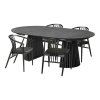 Jídelní set Osaka a Agustin, kulatý stůl + 4 židle, černý, Ø120 cm – House Nordic