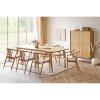 Jídelní set Darwin & Agustin, rozkládací stůl 57‑180×90×75/78 cm + 6 židlí, přírodní – House Nordic