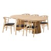 Jídelní set Osaka a Agustin, kulatý stůl + 4 židle, dub/černá, Ø120 cm – House Nordic