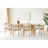 Jídelní set Darwin & Dunkirk, rozkládací stůl 59,5‑180×90×75/80 cm + 6 židlí, přírodní / béžová – House Nordic
