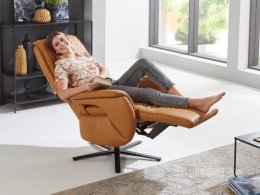 Kožené polohovací televizní křeslo Sitzgefühl