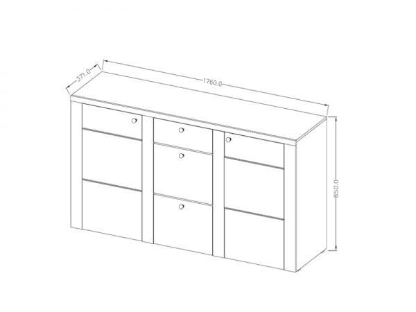 Komoda LARONA typ 25 sibiřský modřín