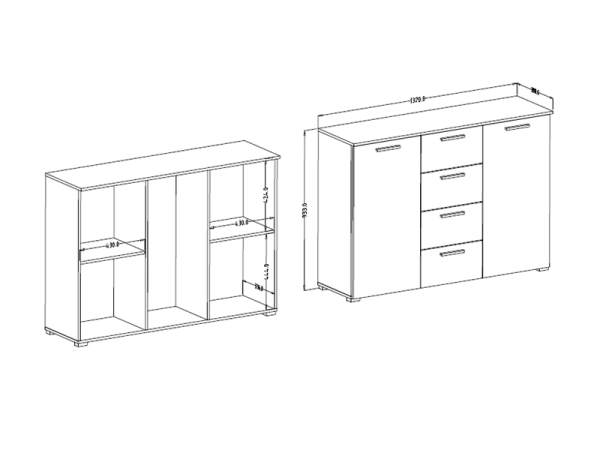 Moderní ložnice GALAXY dub Monastery/černý lesk