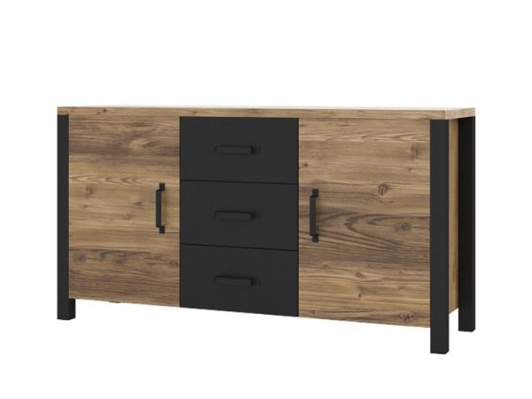 Nábytek do obývacího pokoje OLIN III Appenzellský smrk/černý mat