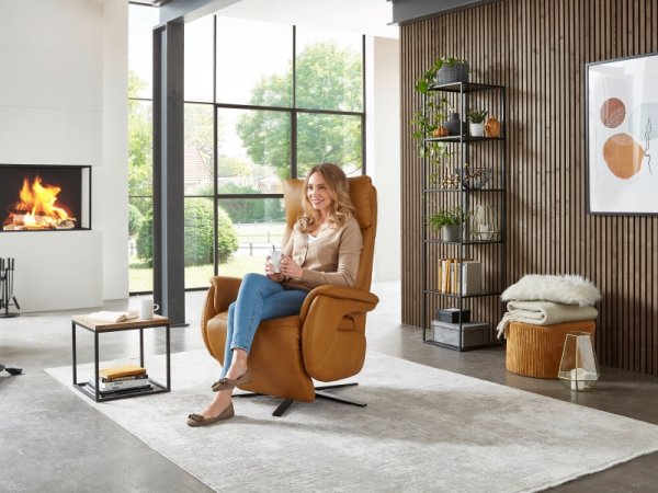 Kožené polohovací televizní křeslo Sitzgefühl 2